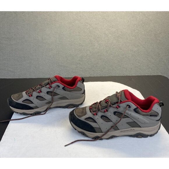 Merrell Boy's Moab 3 Mid Waterproof Hiking Shoe, Boulder/Red, Size 7 US Big Kid - Picture 3 of 16